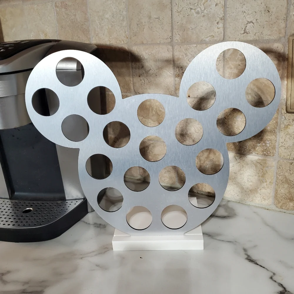 Silver Mickey Mouse Head K Cup Holder